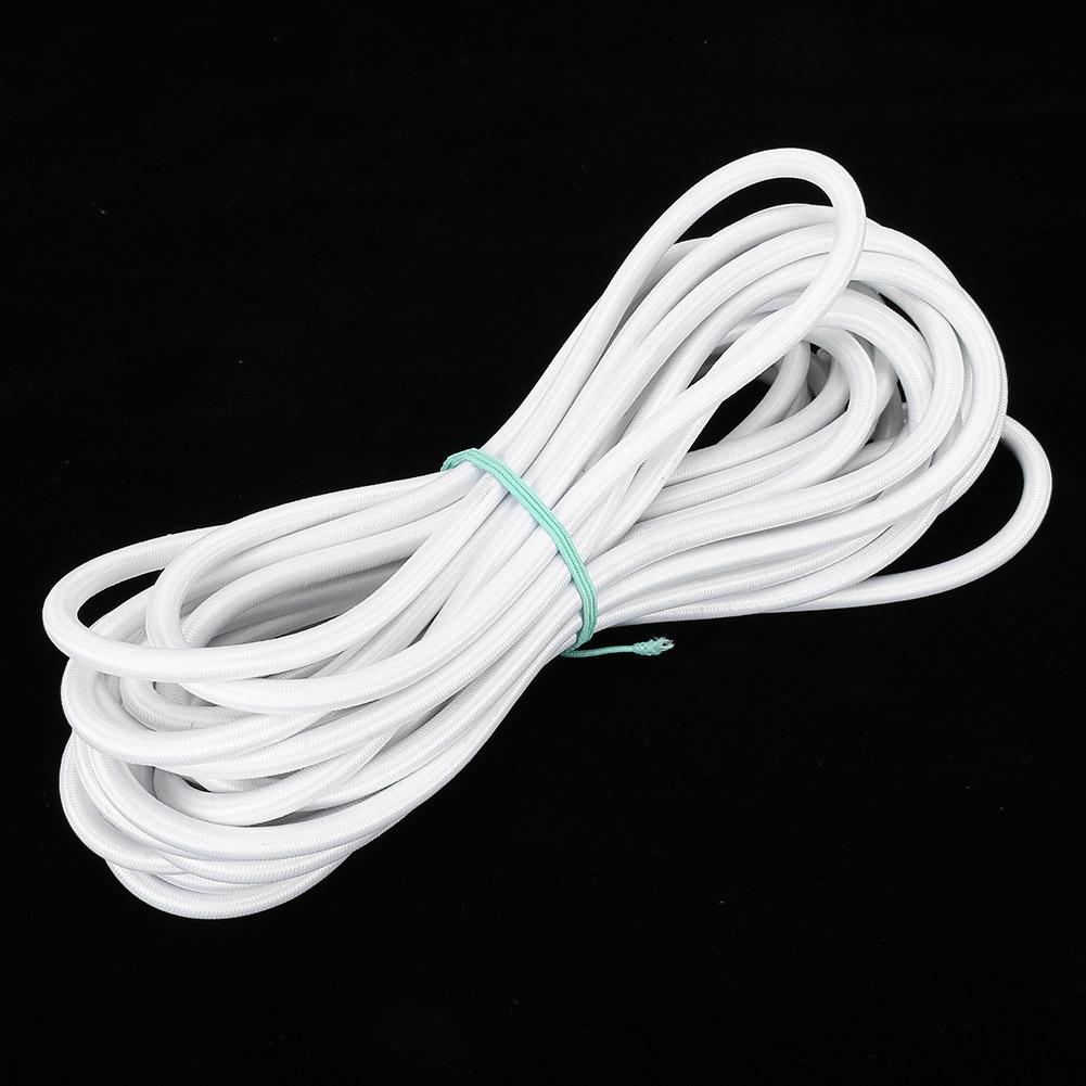 7mm 10m 32.8ft Strong Elasticity Round Elastic Rope Cord Sewing DIY Accessories White