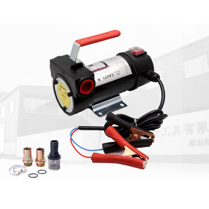 Small Handheld Diesel Pump 12V/24V Portable Electric Oil Pump High Power Self Priming Refueling Pump