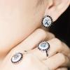 Комплект украшений из 100% натурального голубого топаза, однотонное серебро 925 пробы, овальные 9*7 мм, серьги с драгоценными камнями, подвеска, женские классические серьги