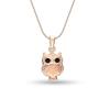 S925 Sterling Silver Jewelry Rose Gold-Plated Owl Pendant Necklace for Teen Women 19” Chain