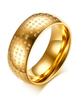 Rockyu Brand Titanium Ring for Heart Sutra 8mm Round Metallic Protection from Good Religious Style Men, Gold, Engraved, Top, Finish, Evil, Luck,