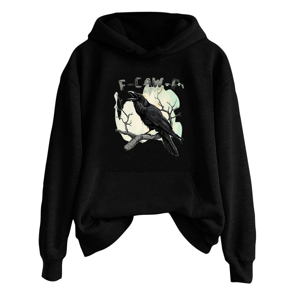 Женская модная повседневная толстовка с длинным рукавом, капюшоном и принтом