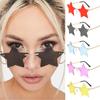 Fashion Sunshade HD Sunglasses Star Shape Decor Glasses Trendy Popular Driving Fishing For Men Women Multicolor Rimless Sunglasses Pentagram Frame