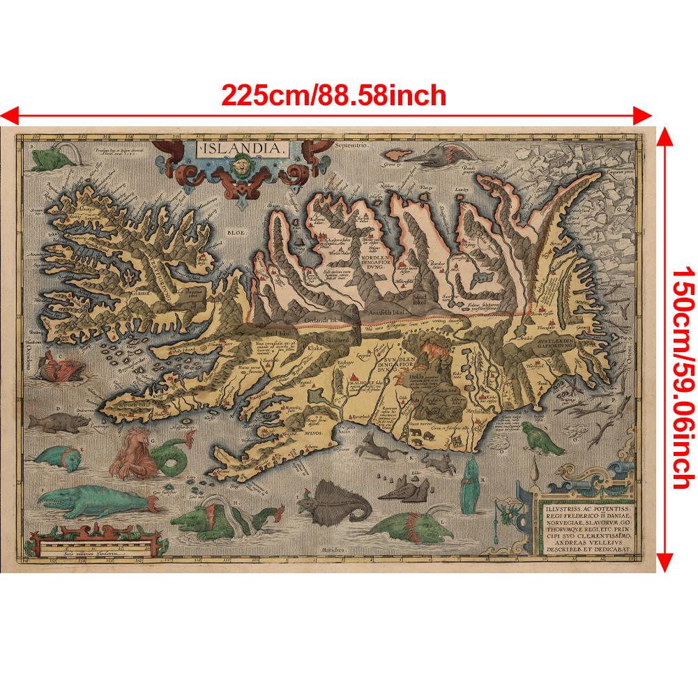 Настенное искусство в античном стиле, холст с винтажной картой, декор для стен, кабинет, географический, инструменты для туризма/образования, декор для комнаты
