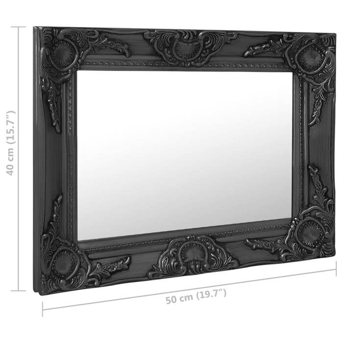 VidaXL Wall Mirror Baroque Style 50x40 Cm Black 320311