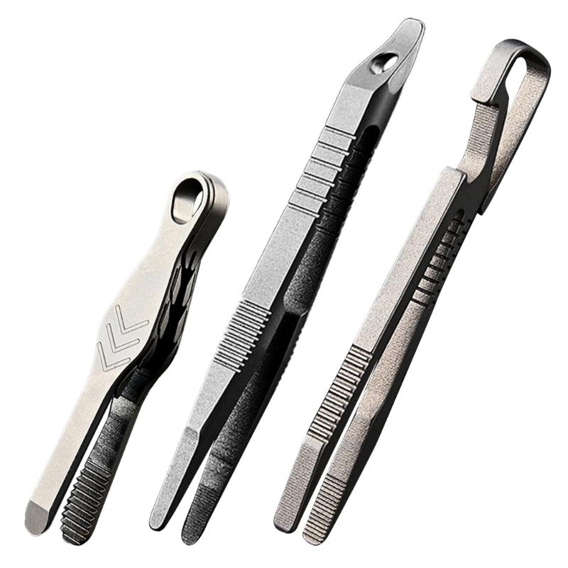 Титановый пинцет Карманный пинцет Мини Пинцет из титанового сплава Зажимной пинцет Инструменты для выживания для путешествий на открытом воздухе, кемпинга, походов, дома