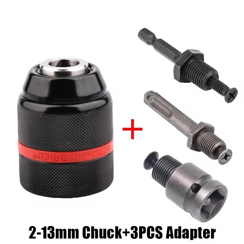 10mm 13mm Threaded Keyless Metal Drill Chuck Set Quick Grip Adapter Hex SDS Square Shanks Impact Screwdriver Tap Wrench Chucks