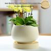 Light Luxury Cloud Ceramic Flower Pot with Tray