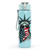 1PC Statue Of Liberty Badge 750ml Color Plastic Sports Water Bottle Leakproof Flip Straw Lid Suitable for Sports Office Home Use