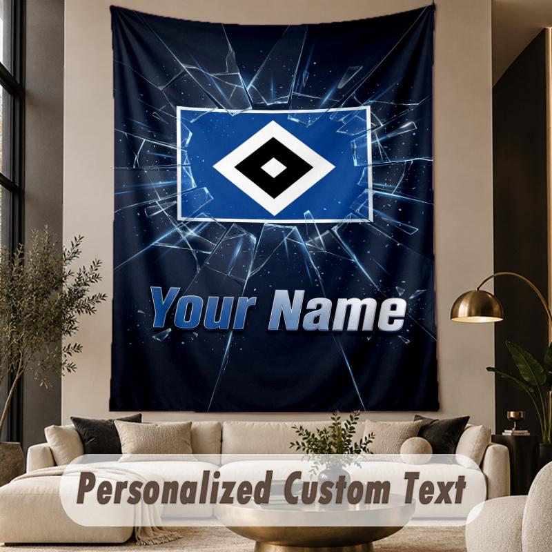 Custom Text Tapestry Hamburger SV Print Wall Tapestry Indoor Living Room Wall Decor