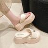 Fashion 8CM Wedges High Platform Sandals New 2024 Women Thick Sole Slippers Woman Chunky Shoes Summer Casual Beach Slides Zapatos Mujer