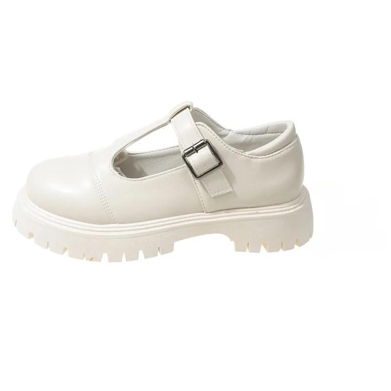 Модная обувь для женщин 2024 года, модные женские туфли-лодочки с пряжкой из одного слова, с круглым носком, на среднем каблуке, водонепроницаемые, для работы, профессий, повседневные туфли-лодочки