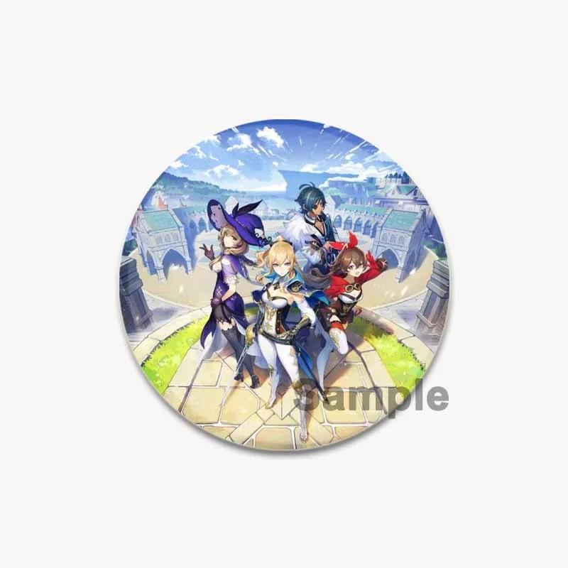 32/44/58mm Genshin Impact Badges Cute Game Anime Lapel Pins 32/44/58mm Round Broochs for Backpack Clothes Accessories Fan Jewelry Gifts
