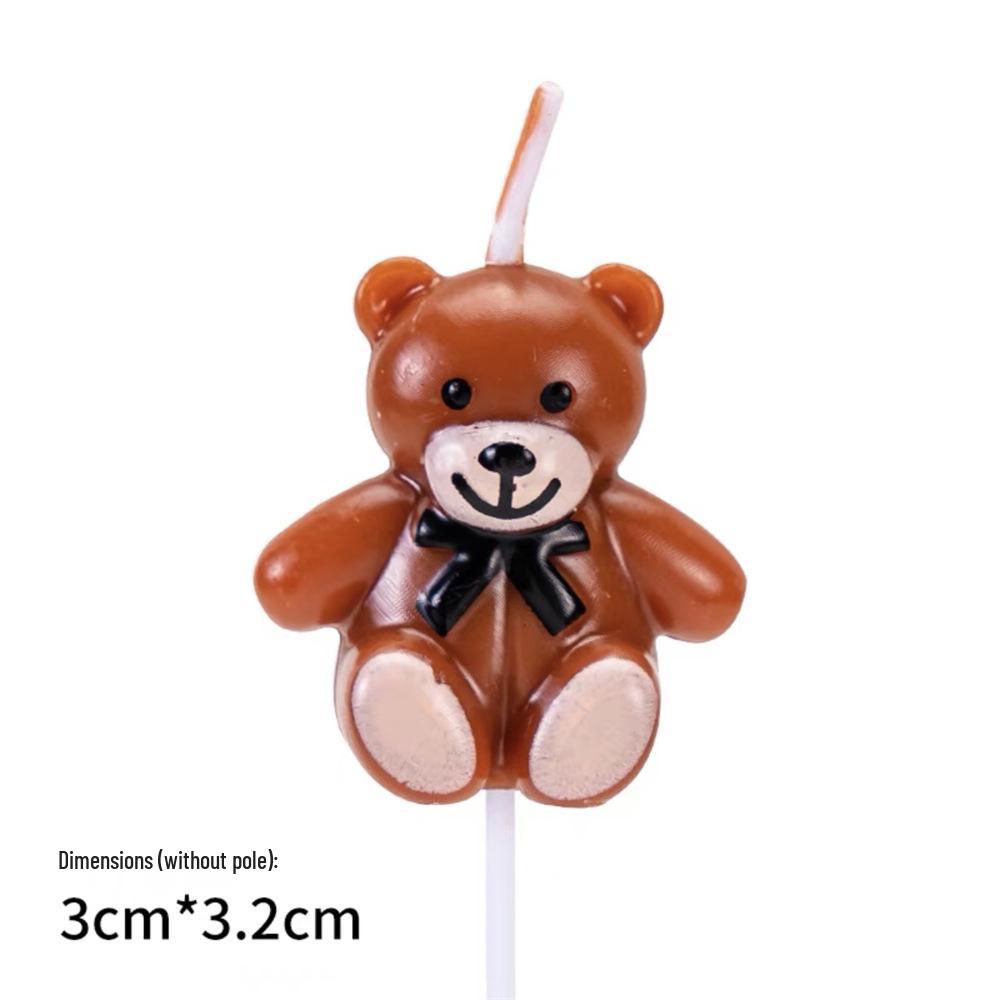 2025 Valentine's Day Heart Blush Bear Cake Topper Candlelight Love Decoration for Birthday Parties