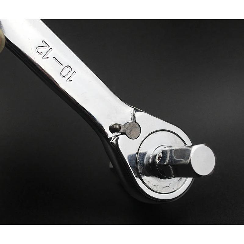 1 шт. высококачественный CR-V храповой шестигранный ключ гаечный ключ с храповым механизмом ключ шестигранный многофункциональный инструмент двухсторонний гаечный ключ метрический 4-17 мм