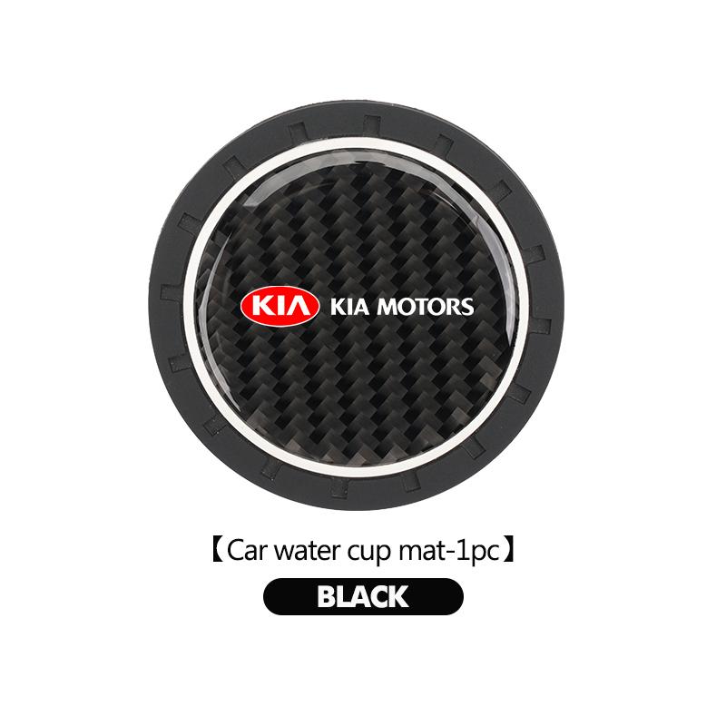 AQH1 1/2pcs Car Coasters Silicone Auto Badge Water Cup Pads Anti Slip Mats For KIA Sportage Rio Ceed Niro Soul Stonic Picanto Proceed