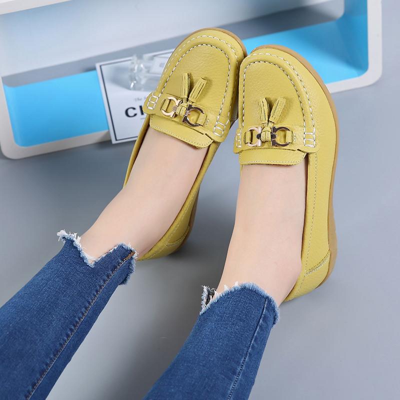 Женские лоферы с кисточками, кожаные мокасины для вождения, удобная повседневная обувь на плоской подошве для мам, минималистичная летняя обувь для беременных