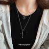 Cross-border European and American Metal Cross Necklace Niche Versatile Simple Sweater Chain Women's High-end Fashion Jewelry Accessories