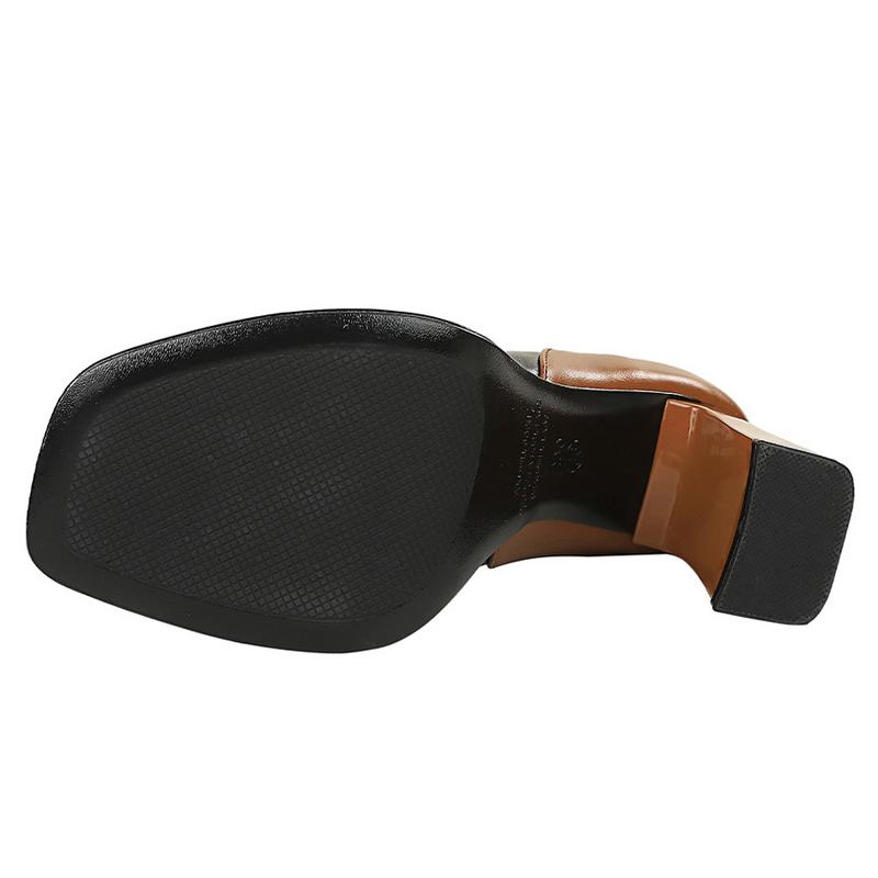 Fashion Color block Platform Pumps Women high heels shoes 9 cm Square head Women Heels Sexy party shoes thick with high-heeled shoes