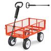 VEVOR Garden Cart, 900 LBS, Heavy Duty Steel Yard and Garden Utility Wagon with 10-Inch Tires, Outdoor Gardening Stool with Adjustable Handle