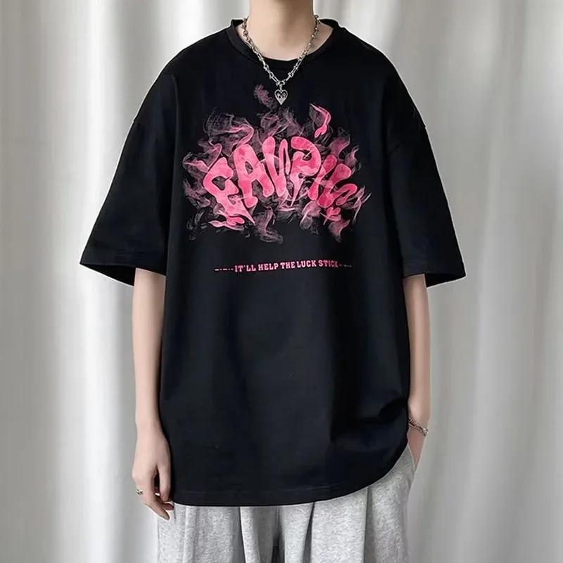 Pure Cotton T-shirts Luxury Y2k Funny Tops Vintage Soft Short Sleeve Comfortable Harajuku Oversized Social Scream Clothes