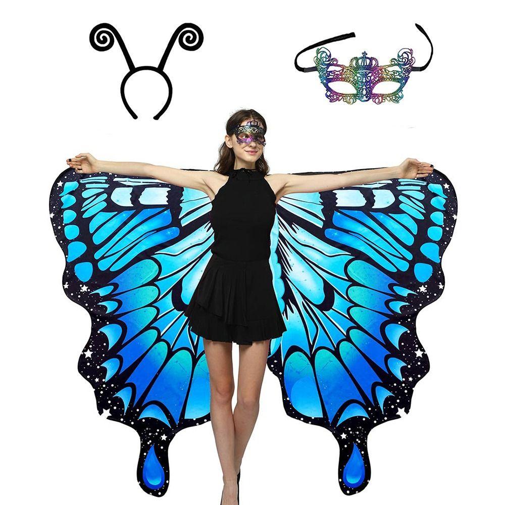 Fairy Festival Rave Dress Party Favor Cloak Butterfly Scarf Butterfly Wings Shawl Butterfly Costume