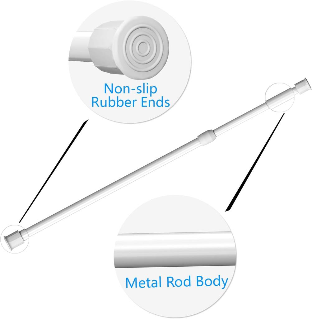 RV Tension Rods 6 Pack Adjustable Drill Curtain Rods 16 27.5 Inch for Camper Kitchen Closet