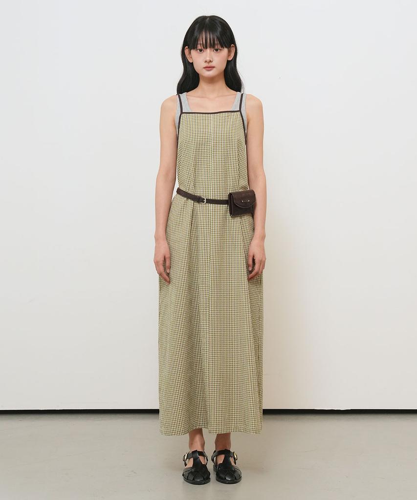 General Idea Check Sleeveless Long Dress [Green] / Gf2Lop519