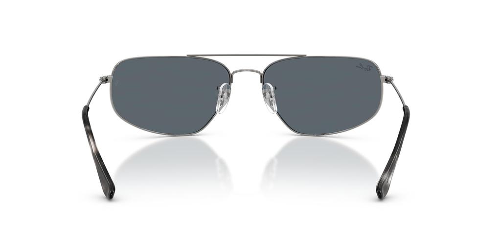 Ширина линзы 0RB3780 Солнцезащитные очки Ray-Ban, унисекс, оправа/оружейный металл, линза/кристально сине-серый, 63 мм,