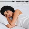 Women's Reversible Double-Layer Satin Nightcap with Ribbon - High Elasticity Round Hat for Hair Protection
