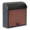 Dial Lock 38cm Wide X 14cm Deep X 37cm Steel Black with Wood Grain Finish Ottostyle.jp Mailbox, High, Wall-Mounted Postbox,