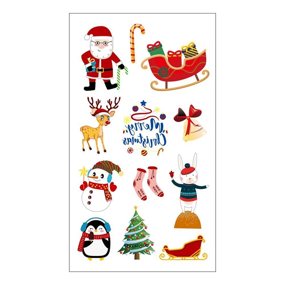 10 шт., водонепроницаемые рождественские временные татуировки, водонепроницаемые рождественские подарки, руки, тело