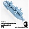 Inside The Armour 1/72 Scale IJN Aircraft Light Bomb Rack and Bomb Set (4-Pack) 3D Printed Detail Up Parts for Plastic Models ITA372040