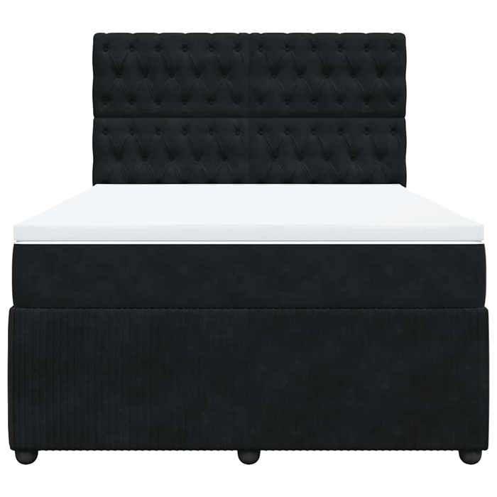 Maison Exclusive - Sommier à lattes de lit avec matelas Noir 140x190 cm Velours