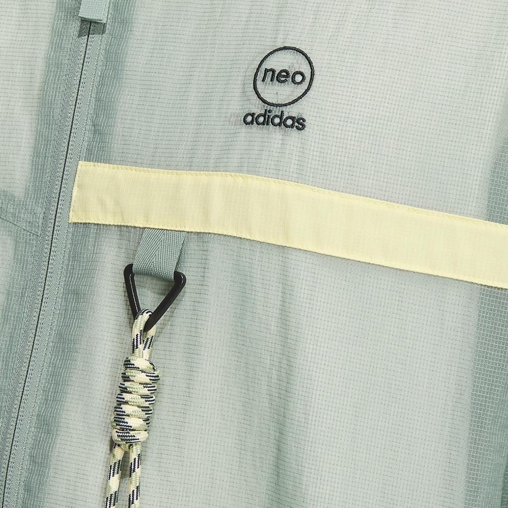 Adidas Neo City Escape Windbreaker With Patchwork Pockets And Long Sleeves Men Jackets Silver Gray Green IA6861