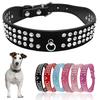 Ошейник для собак со стразами, замшевый ошейник для собак, 5 цветов, подходит для собак маленького и среднего размера