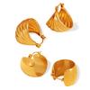 Japanese and Korean Simple Striped Ear Clip Female Temperament Wild Ring for Girlfriend Chic Valentine's Day Gift Trendy