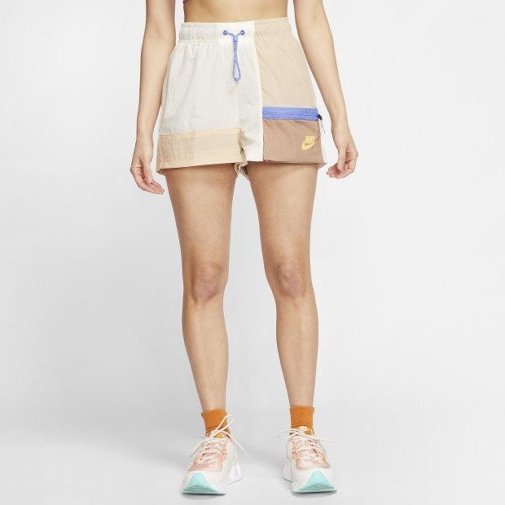 Nike Color Block Casual Sports Shorts Women Shorts Khaki DD2076-110