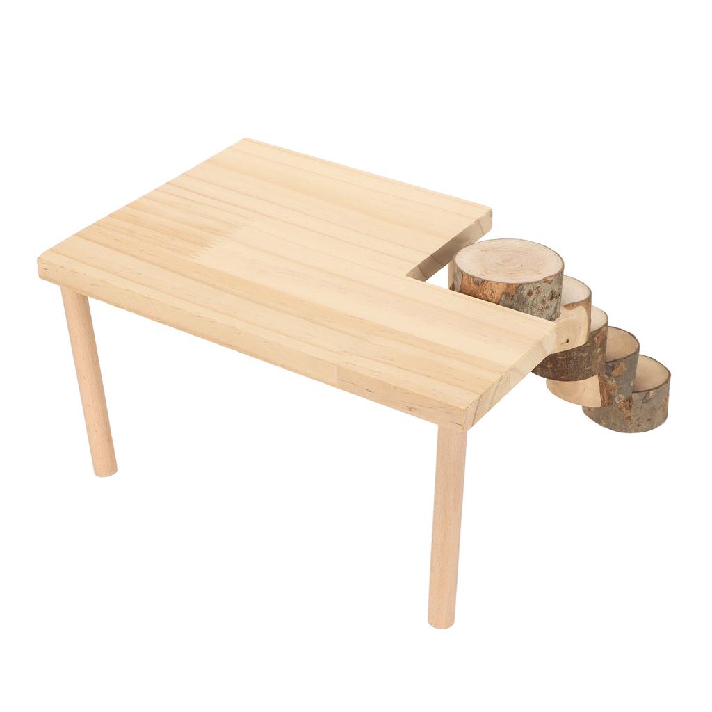 Hamster Climb Platform Decorative Wooden Small Pet Playing Activity Playground with Round Ladder