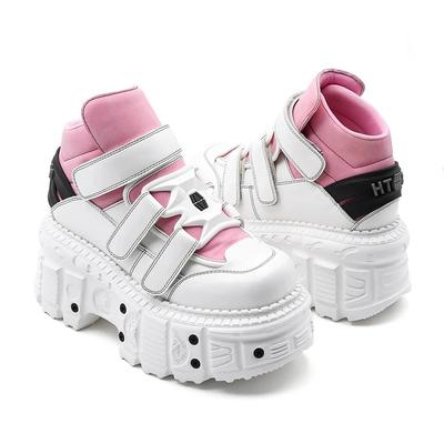 Готические ботильоны, женские кроссовки, новая панк-стиль, женская обувь на шнуровке, высота каблука, обувь на платформе, женский металлический декор