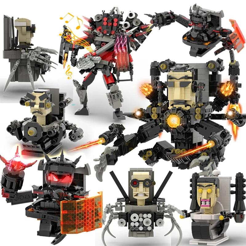 Moc Skibidi Toilet Builing Blocks Toy Titan Clock Man 2.0 Drill Man Titan TVMan Camerman Speakerman for Kids Boys Birthday Gifts