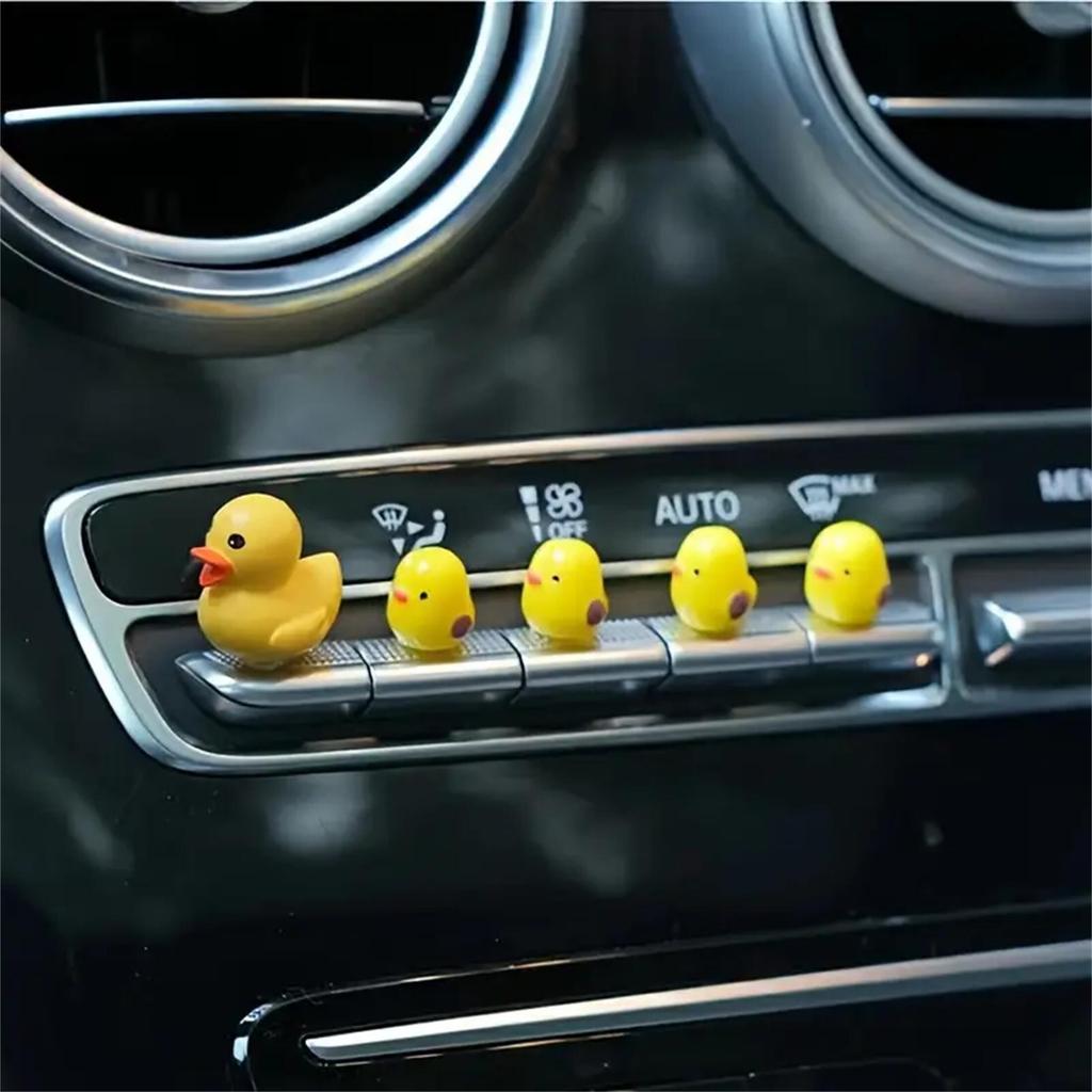 5PCS Car Mini Cute Screen Center Console Decoration Small Yellow Duck Rear Camera Car Decoration Accessories Interior Decoration