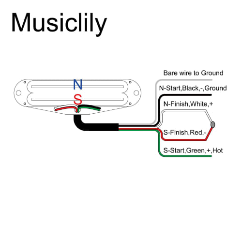 Musiclily Pro ST-DPLA Alnico 5 Single-Size Humbucker Pickup, 6.2K, for Strat Electric Guitars with Cream Body and Chrome Rails
