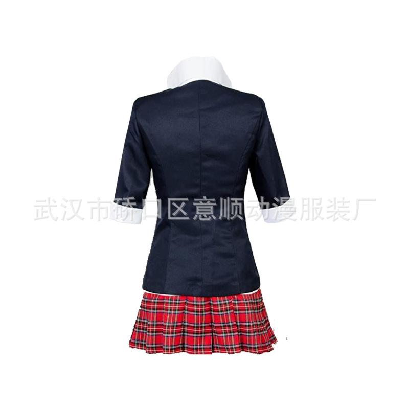 Junko Enoshima JK Uniform Cosplay Costume, Danganronpa Halloween Stage Performance Outfit