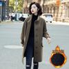Шерстяное пальто женское средней и длинной длины 2024 года, новая зимняя корейская версия, иностранный стиль, уменьшающий возраст, свободное и тонкое шерстяное пальто, Одежда