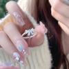Korean Style Shiny Zircon Opening Adjustable Ring For Women Girls Romantic Bowknot Ring Simple Finger Jewelry Gifts