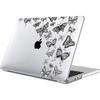 Case for MacBook Air 15 Inch 2025 2024 2023 M4 M3 M2, Non-Slip Hard Protection White and Black Butterflies Pattern