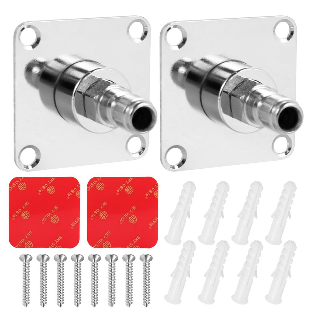 2pcs Pressure Washer Tool Holder Stainless Steel Foam Holder Wall Mount 1/4inch Quick Connect Pressure Washer Wall Bracket Adhesive/Screw Mounting