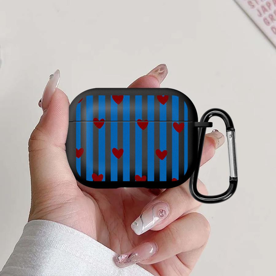 Чехол-сердечко в полоску для наушников Airpods Pro2 2 Pro Pro3 3 4 1