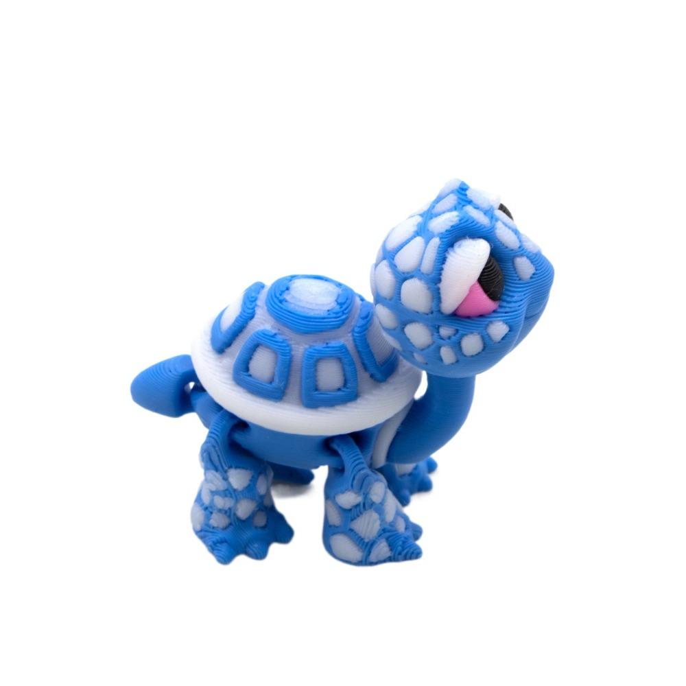 Plastic Simulated Animal Model Cartoon Desktop Decorations 3D Printed Turtle Model Holiday Gifts
